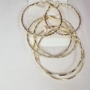 Set of 3 ladies Fashion Hoop Earrings